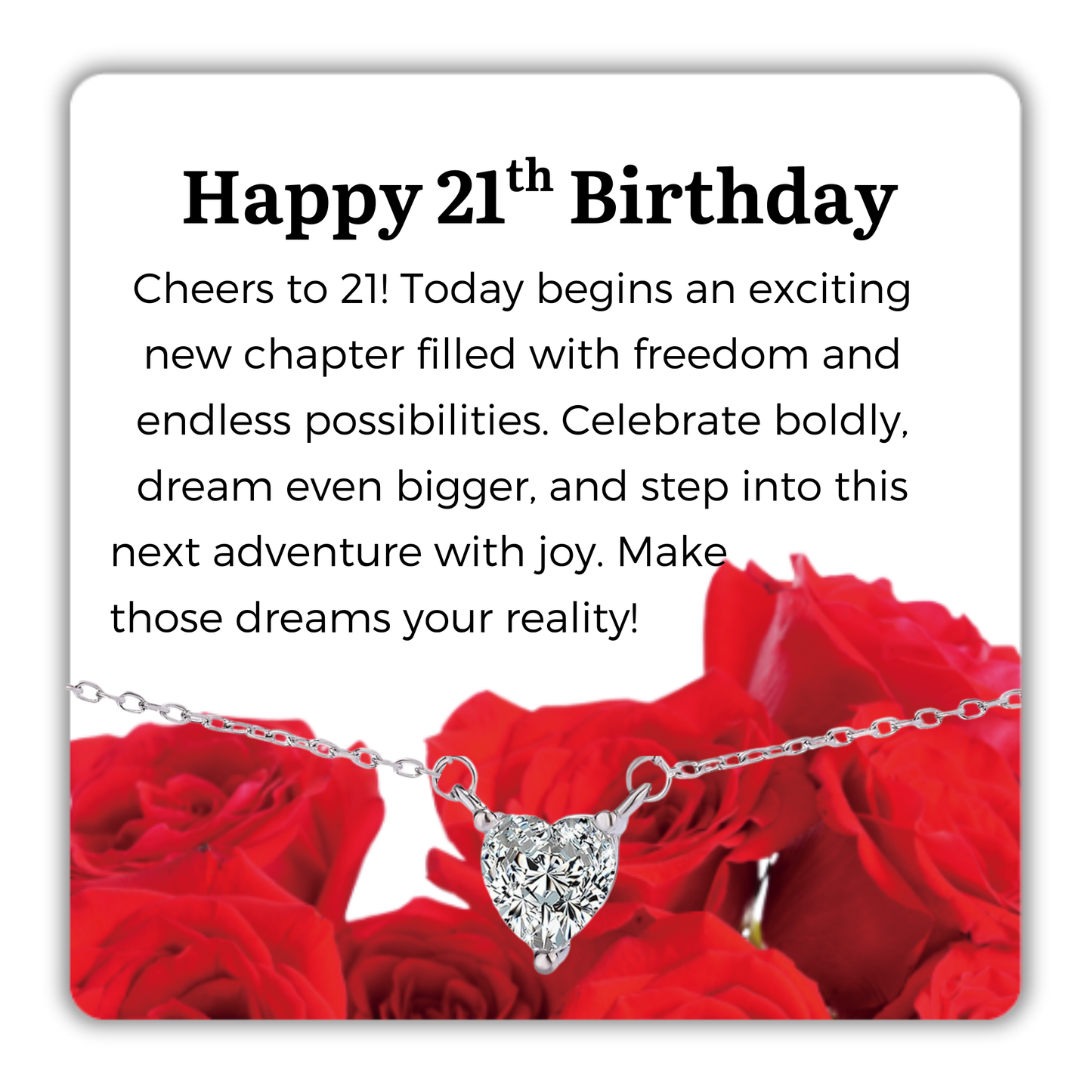 S925 Sterling Silver Heart CZ Necklace Birthday Gift for Her 13th 16th 18th 21st 30th 40th 50th 60th 70th 80th 90th 100th Birthday Gifts