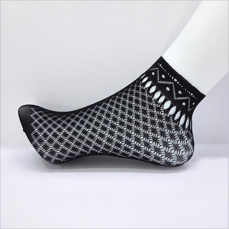 Women's Sexy Mesh Nylon Short Socks With Lace