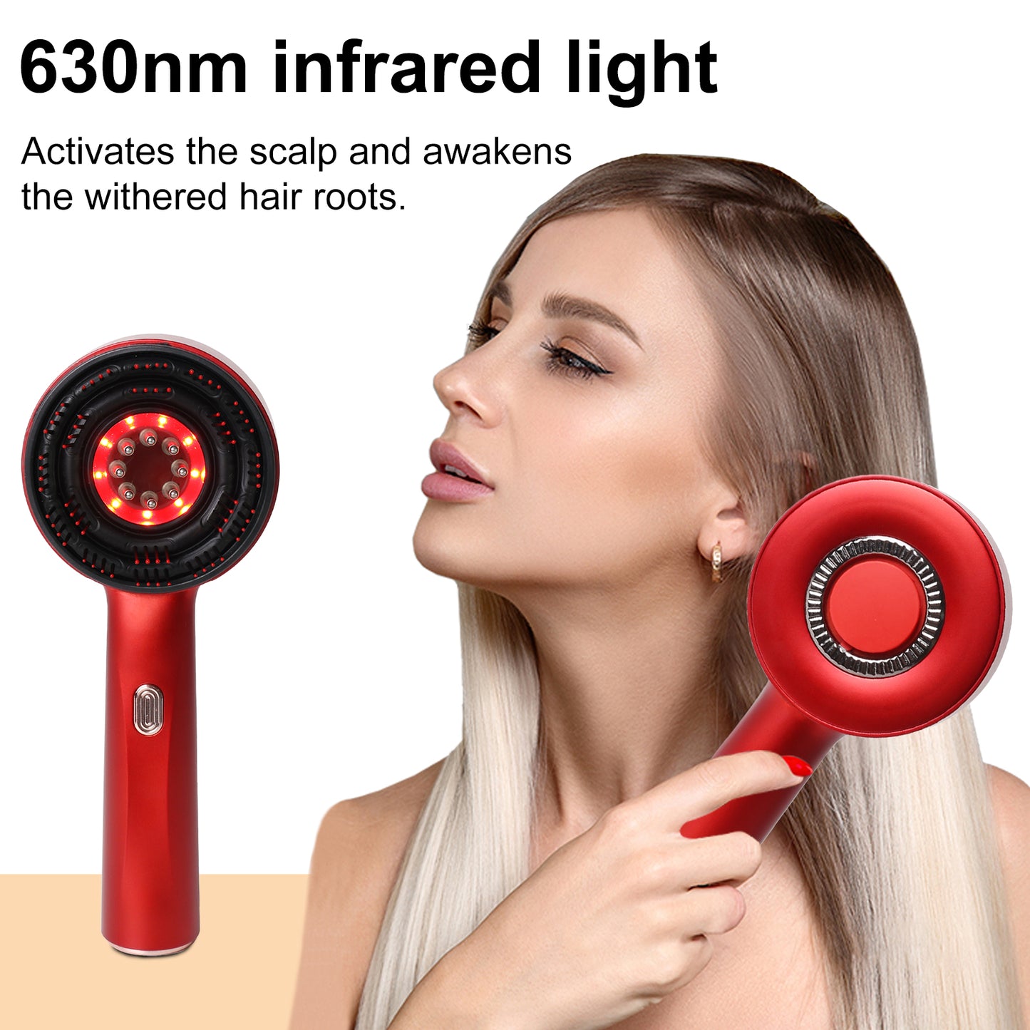 Aolemon Hair Growth Electric Massager Comb - Activates Scalp & Revitalizes Hair Roots Cordless Therapy Hair Brush