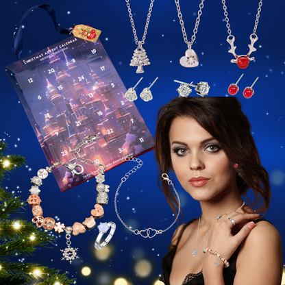 Christmas Jewellery Advent Calendar 2024 – Featuring a Moissanite Diamond Necklace and Personalised Message Tag