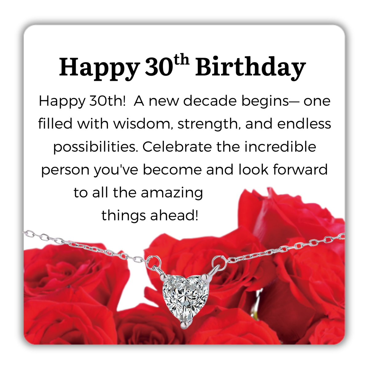 S925 Sterling Silver Heart CZ Necklace Birthday Gift for Her 13th 16th 18th 21st 30th 40th 50th 60th 70th 80th 90th 100th Birthday Gifts