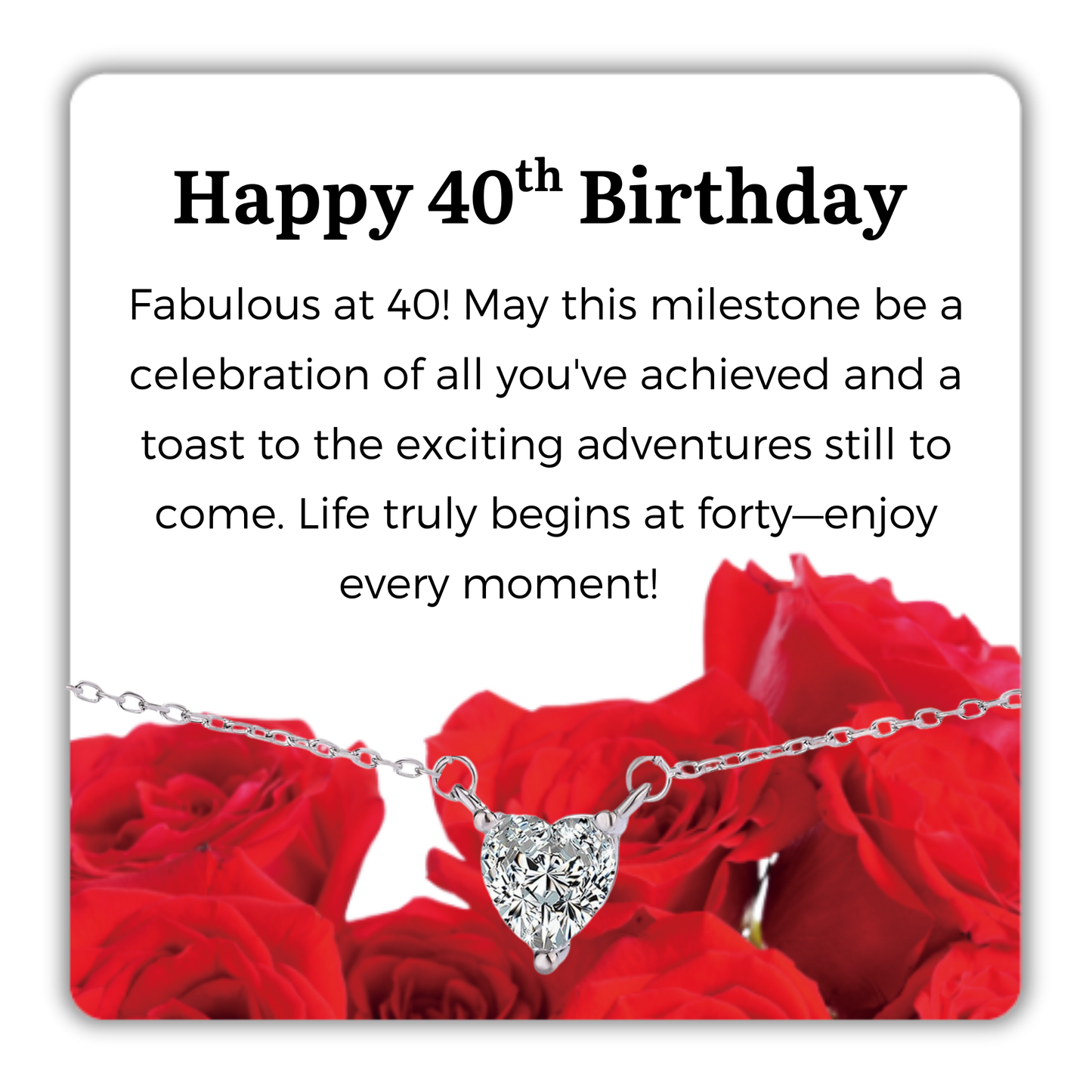 S925 Sterling Silver Heart CZ Necklace Birthday Gift for Her 13th 16th 18th 21st 30th 40th 50th 60th 70th 80th 90th 100th Birthday Gifts