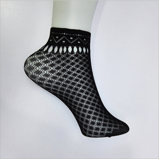 Women's Sexy Mesh Nylon Short Socks With Lace