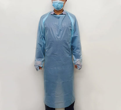 50pc Waterproof Dental Hairdresser Disposable Protective Gown Apron Thumb-Loops
