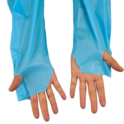 50pc Waterproof Dental Hairdresser Disposable Protective Gown Apron Thumb-Loops