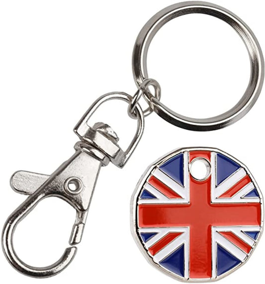 50pc Union Jack Queen's Platinum Jubilee Trolley Coin Token Keyring Decoration Party