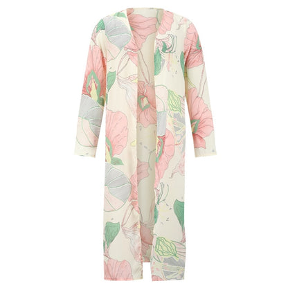 20pc_Women Floral Maxi cardigans long Cover Up Chiffon Print Loose beach kaftan