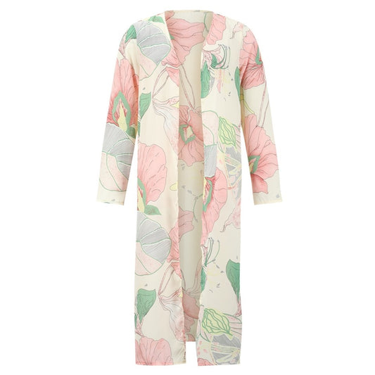 20pc_Women Floral Maxi cardigans long Cover Up Chiffon Print Loose beach kaftan