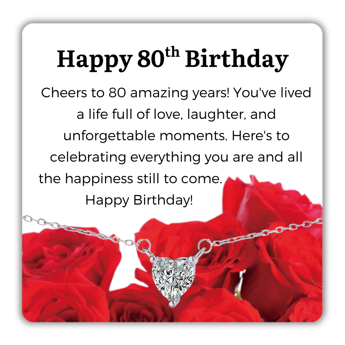 S925 Sterling Silver Heart CZ Necklace Birthday Gift for Her 13th 16th 18th 21st 30th 40th 50th 60th 70th 80th 90th 100th Birthday Gifts