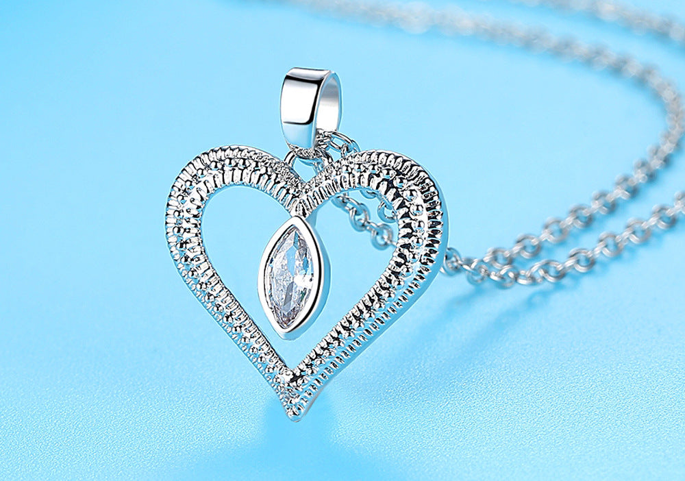 The "Vision of Love" Heart Pendant Necklace with Message Card For My Love Valentine's Day Gift