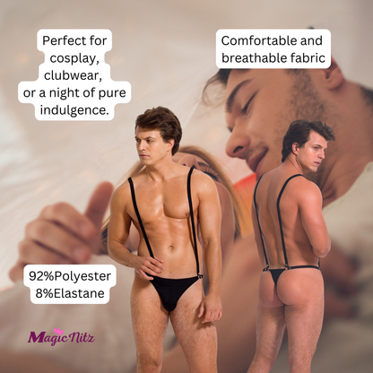 Men’s Sexy Suspender G-String Thong + Strap