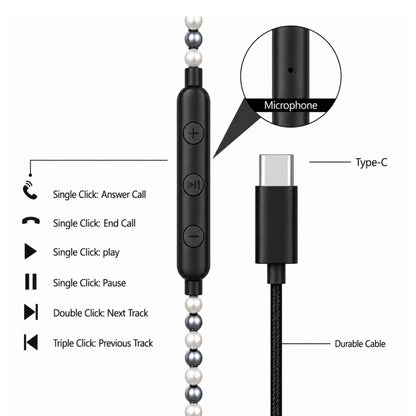 Pearl Effect Luxury In-Ear Headphones For Sports Running Gym Travel Built-In Mic