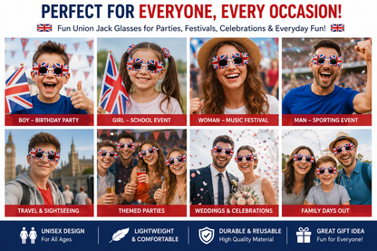 Dual Union Jack Flag Novelty Sunglasses for Platinum Jubilee