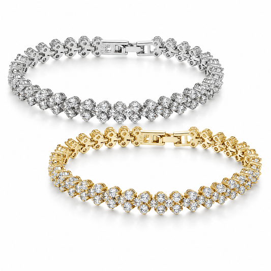 Tennis Bracelet with Clear Cubic Zirconia Crystals