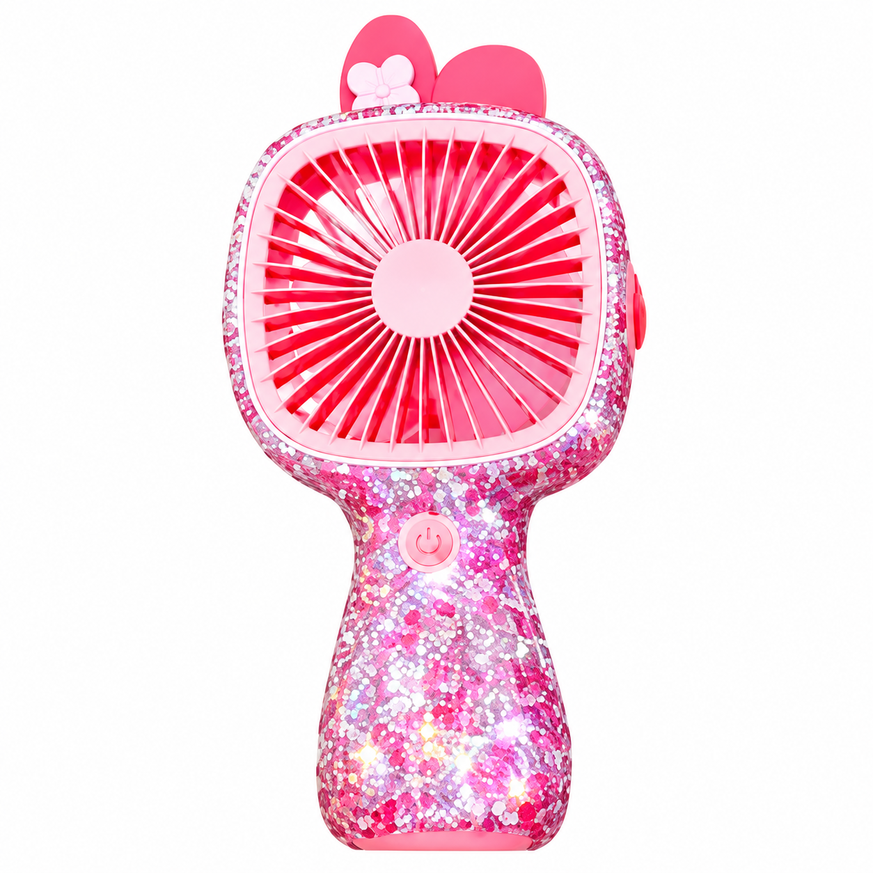 3-Speed Rechargeable Mini Fan with 6 LED Lights Sparkling Diamante Finish Portable Handheld Fan