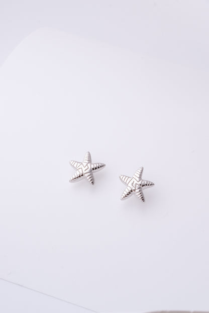 Sterling Silver Starfish Stud Earrings Solid S925 Hallmark