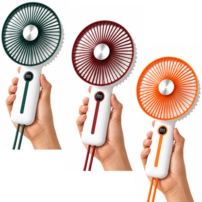 Rechargeable 6" Handheld Fan with LED Display 2400mAh USB Fan, 5 Speed Foldable Personal Cooling Fan with Lanyard