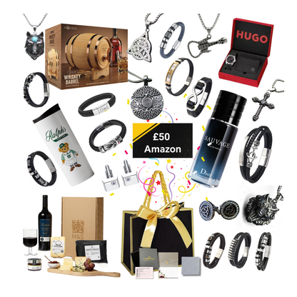 Mystery Jewellery Lucky Dip for Dad Prize includes Brand Items,Gift Card & Dior Sauvage EDP