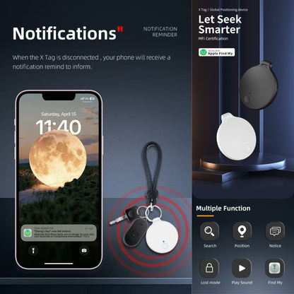 Global Positioning Bluetooth Tracker, Keys Finder, Item Locator for Pets, Bags and More, Compatible with Apple Find My (iOS)