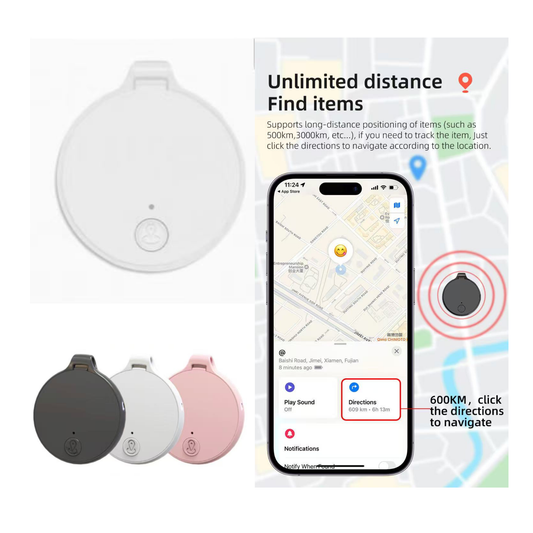 Global Positioning Bluetooth Tracker, Keys Finder, Item Locator for Pets, Bags and More, Compatible with Apple Find My (iOS)