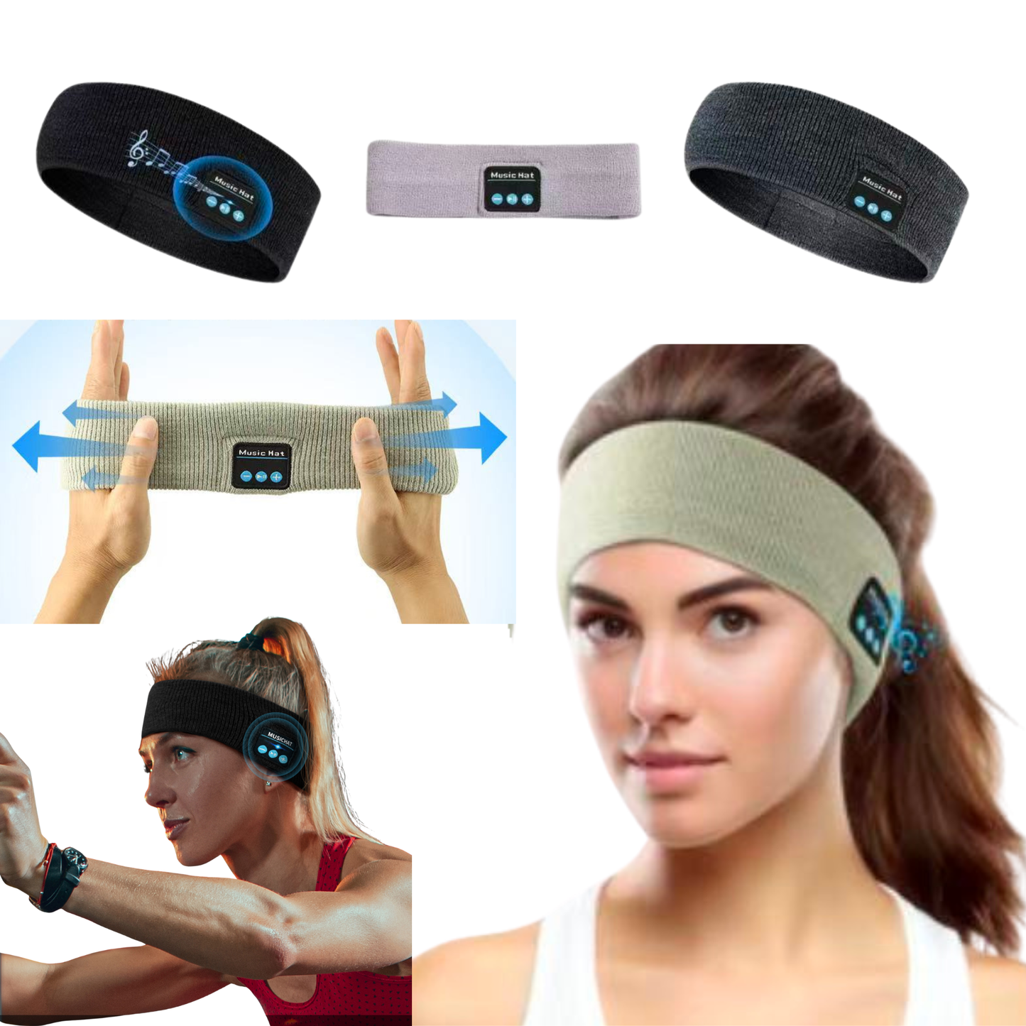 Adjustable Sport Bluetooth Headband Waterproof Headphones Wireless Sleep, Relaxation, Travel & Insomnia Relief