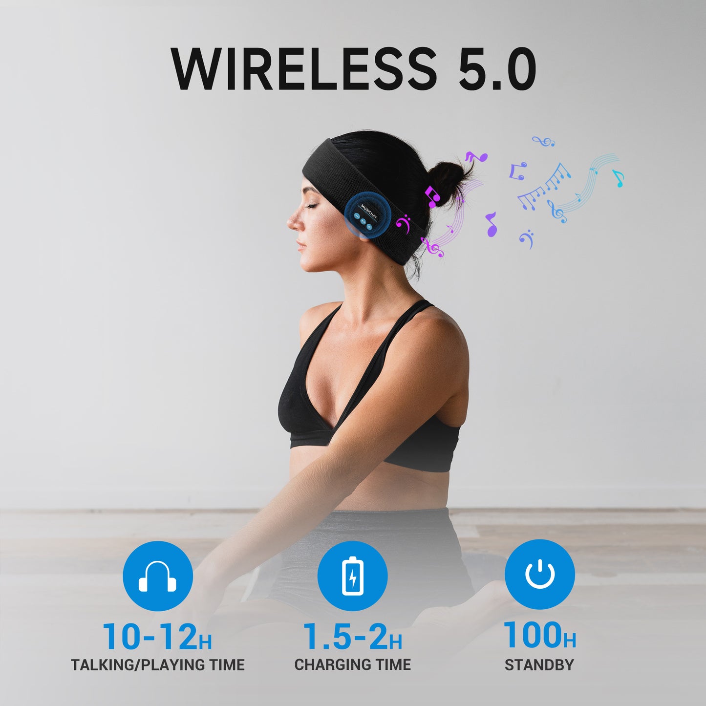 Adjustable Sport Bluetooth Headband Waterproof Headphones Wireless Sleep, Relaxation, Travel & Insomnia Relief