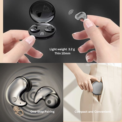 Mini Wireless Sleep Earbuds – Bluetooth 5.3, In-Ear Noise-Cancelling with Mic, 24H Playtime, Waterproof, LED Display, Touch Control, USB-C Charging
