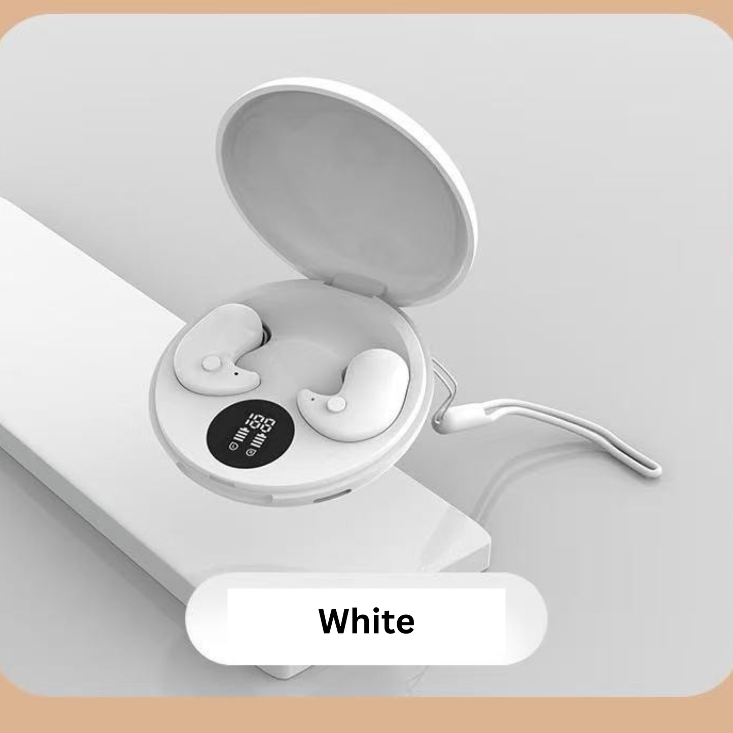 Mini Wireless Sleep Earbuds – Bluetooth 5.3, In-Ear Noise-Cancelling with Mic, 24H Playtime, Waterproof, LED Display, Touch Control, USB-C Charging
