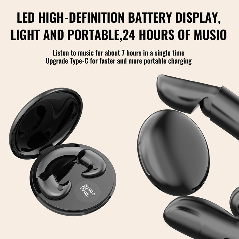 Mini Wireless Sleep Earbuds – Bluetooth 5.3, In-Ear Noise-Cancelling with Mic, 24H Playtime, Waterproof, LED Display, Touch Control, USB-C Charging
