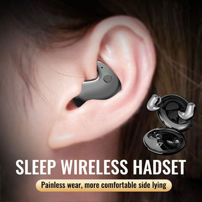 Mini Wireless Sleep Earbuds – Bluetooth 5.3, In-Ear Noise-Cancelling with Mic, 24H Playtime, Waterproof, LED Display, Touch Control, USB-C Charging