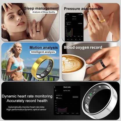 Smart Health & Fitness Ring for Women & Men – Tracks Heart Rate, SpO₂, Sleep, Steps – Compatible with Android & iOS