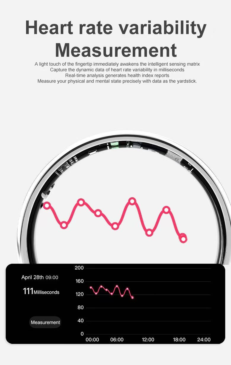 Smart Health & Fitness Ring for Women & Men – Tracks Heart Rate, SpO₂, Sleep, Steps – Compatible with Android & iOS