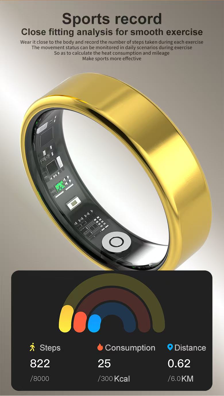 Smart Health & Fitness Ring for Women & Men – Tracks Heart Rate, SpO₂, Sleep, Steps – Compatible with Android & iOS