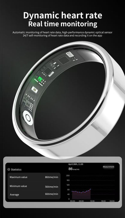 Smart Health & Fitness Ring for Women & Men – Tracks Heart Rate, SpO₂, Sleep, Steps – Compatible with Android & iOS