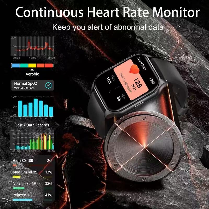 Smartwatch 1.8” Touchscreen – Call & Answer, Heart Rate, SpO2 & Sleep Tracker, 100 Sports Modes, IP68 Waterproof Fitness Watch for iPhone & Android