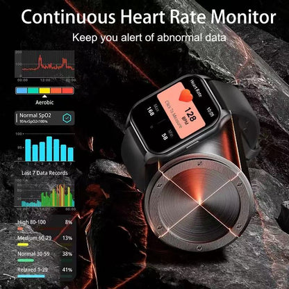 Smartwatch 1.8” Touchscreen – Call & Answer, Heart Rate, SpO2 & Sleep Tracker, 100 Sports Modes, IP68 Waterproof Fitness Watch for iPhone & Android