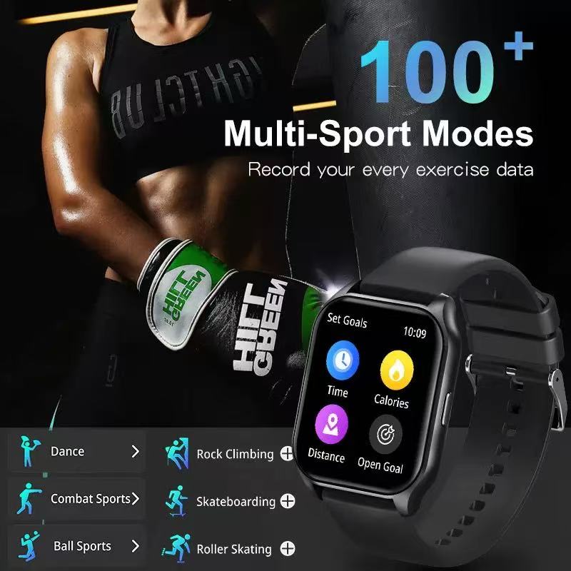 Smartwatch 1.8” Touchscreen – Call & Answer, Heart Rate, SpO2 & Sleep Tracker, 100 Sports Modes, IP68 Waterproof Fitness Watch for iPhone & Android