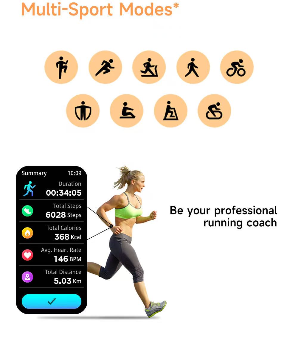 Smartwatch 1.8” Touchscreen – Call & Answer, Heart Rate, SpO2 & Sleep Tracker, 100 Sports Modes, IP68 Waterproof Fitness Watch for iPhone & Android