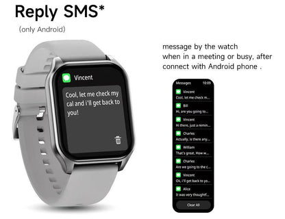 Smartwatch 1.8” Touchscreen – Call & Answer, Heart Rate, SpO2 & Sleep Tracker, 100 Sports Modes, IP68 Waterproof Fitness Watch for iPhone & Android