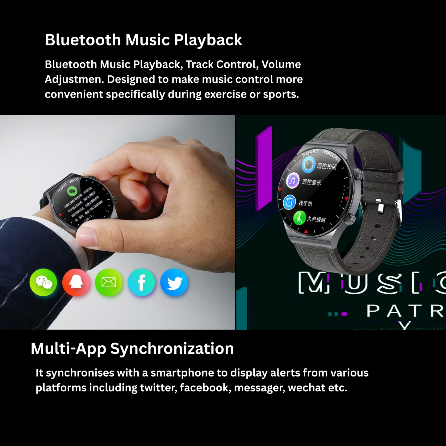 All-in-One Smartwatch with Bluetooth Calls – Fitness, Heart Rate, Sleep & SpO₂ Tracker, Waterproof Round Smart Watch for iPhone & Android (Black)
