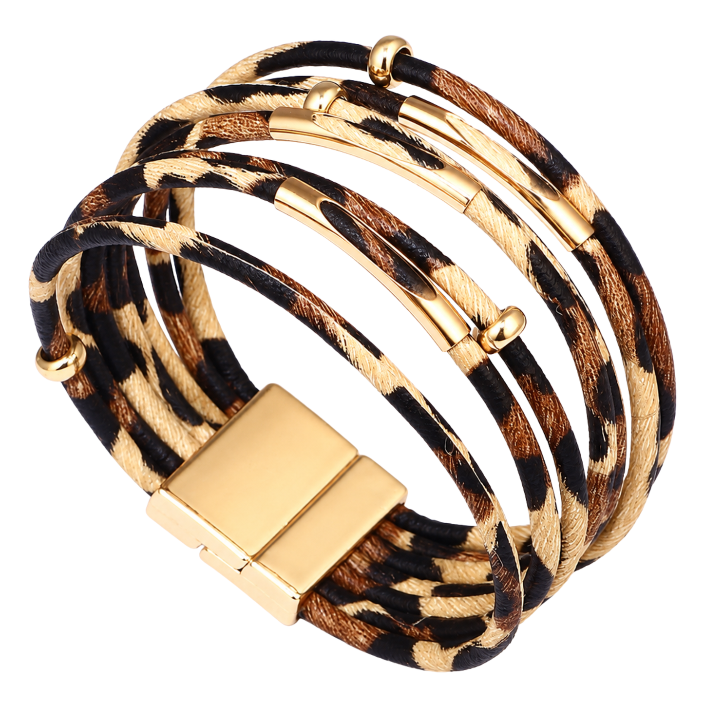 Multi-Layer Leopard Animal Print Bracelet Bangle