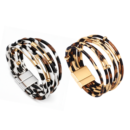 Multi-Layer Leopard Animal Print Bracelet Bangle