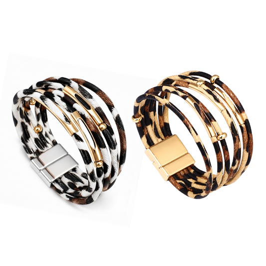 Multi-Layer Leopard Animal Print Bracelet Bangle