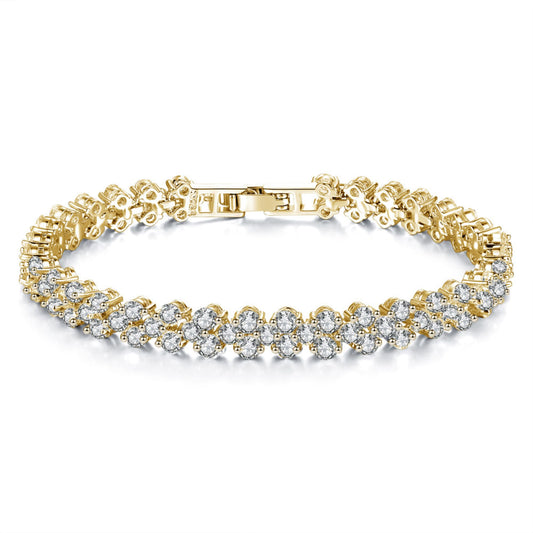 Tennis Bracelet with Clear Cubic Zirconia Crystals