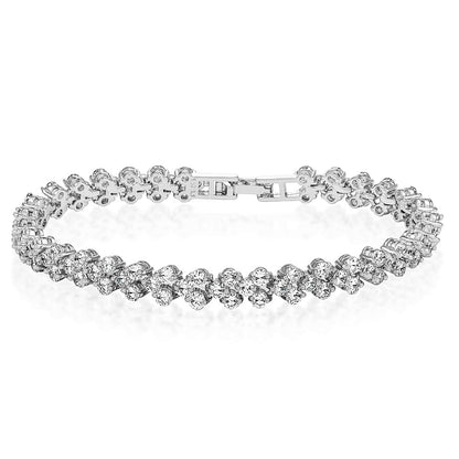 Tennis Bracelet with Clear Cubic Zirconia Crystals