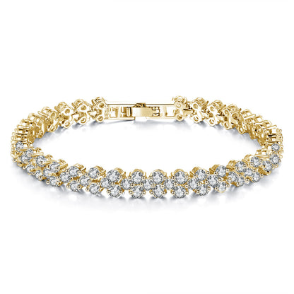 Tennis Bracelet with Clear Cubic Zirconia Crystals