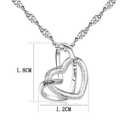 To My Mum Interlocking Hearts Pendant Necklace with Message Card