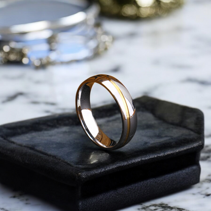 Men’s 24K Gold and Silver Plated Band Wedding Ring