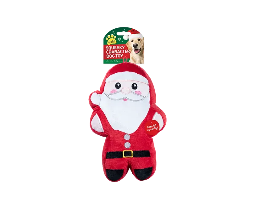 Christmas Plush Characters Squeaky Dog Toy Santa, Snowman, Gingerbread