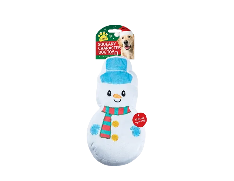 Christmas Plush Characters Squeaky Dog Toy Santa, Snowman, Gingerbread